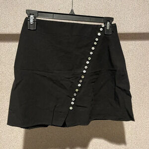 Zara Black Mini Skirt with Button Detail